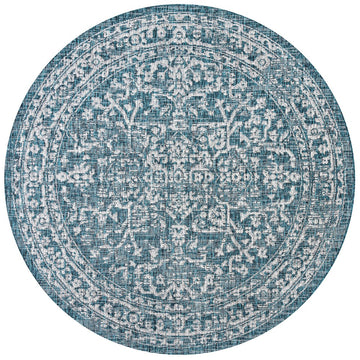 Malta Bohemian Medallion Textured Weave Indoor/outdoor Round Rug